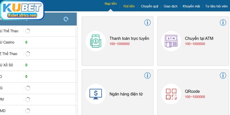 Điều kiện để nạp tiền KUBET luôn luôn thành công