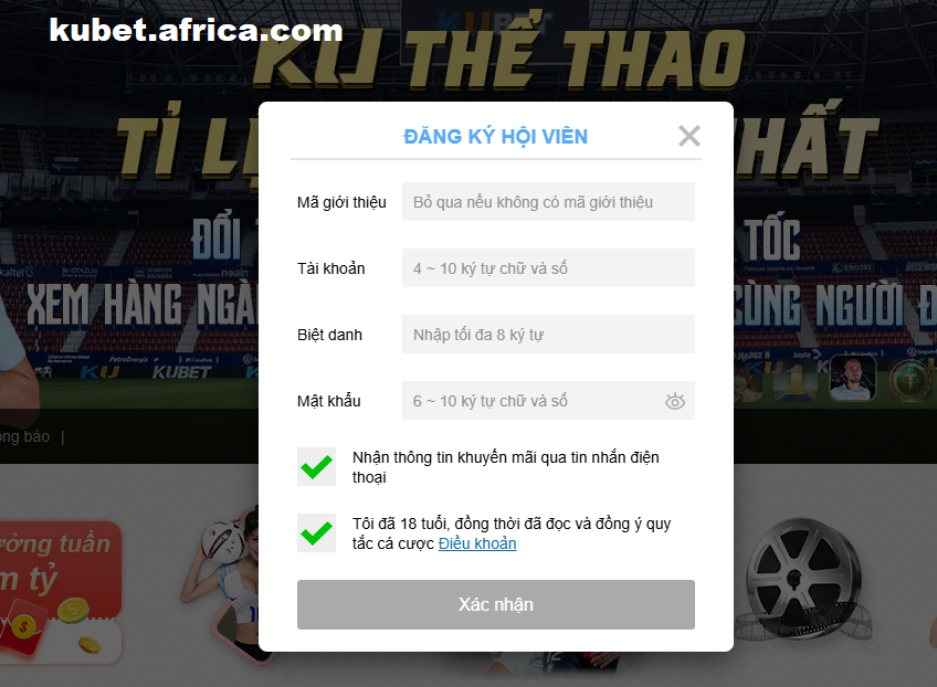 Đăng ký tài khoản kubet nhanh chóng